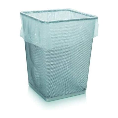 500x 25L Clear Heavy Duty Square Rubbish Bin Liners - Refuse Sacks | 5kg Capacity- 80 Gauge, 20 Micron Strong Rubbish Dustbin Bags Cover