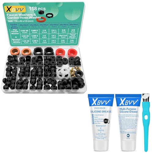 Kit graisse silicone haute performance et 158 joints caoutchouc anti-fuite robinet