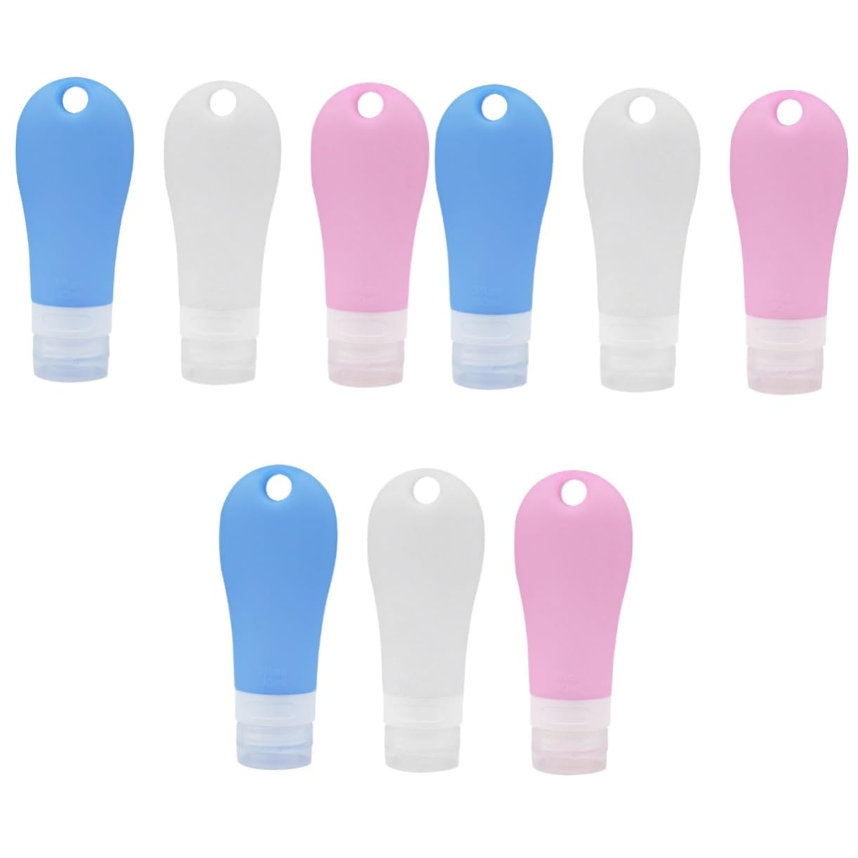 Didiseaon 9pezzi Flaconi Da Viaggio Silicone Da Contenitori Riutilizzabili Per Lozioni e Shampoo Impermeabili e Portatili Colori Blu Bianco e Rosa Per Viaggi e Attività All Aperto