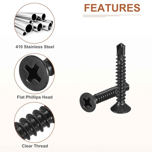 Tornillos autoperforantes ST4.2x25mm 100 unidades negro miniatura 4