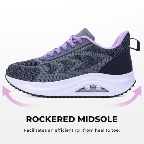 Image of SURRAY Women's Wide Width Walking Shoes - Plantar Fasciitis Arch Support Orthotic Sneakers, Comfortable Tennis Shoes for Casual Gym Workout US Size 6-11