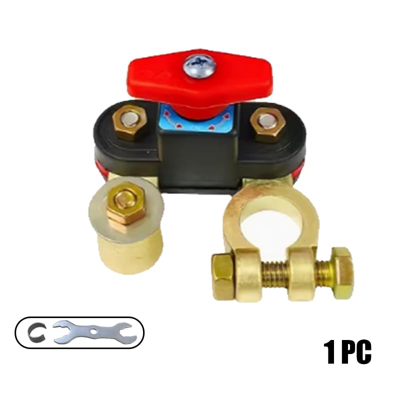12V/24V Car Battery Power Off Switch, Brass Battery Isolator Cut Off Switch, for Car, RV, Truck, Boat, Prevent Battery Drained (1 Pack)