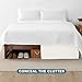 Bare Home Twin XL Bed Skirt - 15-Inch Tailored Drop Easy Fit - Bed Skirt for Twin Extra Long Beds - Center & Corner Pleats (Twin XL, Cream)