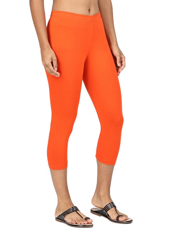 Image of Robinbosky Premium Stretchable Cotton Capri Legging for Women | Suitable for Formal wear & Casual wear | High-End Elastic Makes. The Leggings Squat Proof and Durable for Travel, Yoga, & Workout.