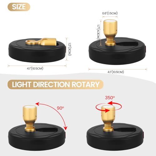 Foco LED inalámbrico HAMVIDNE con batería recargable, control remoto e iluminación interior, 2 ud 7