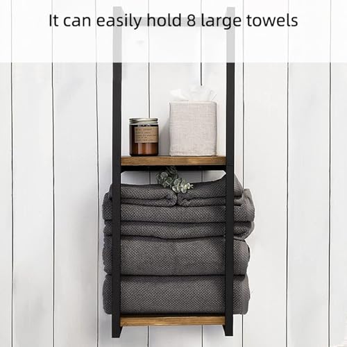 Toallero de madera resistente al agua con montaje de pared fácil 7
