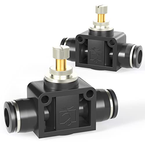 TAILONZ PNEUMATIC SCF-1/4 Air Flow Control Valve with Push-to-Connect Fitting, in-Line Speed...