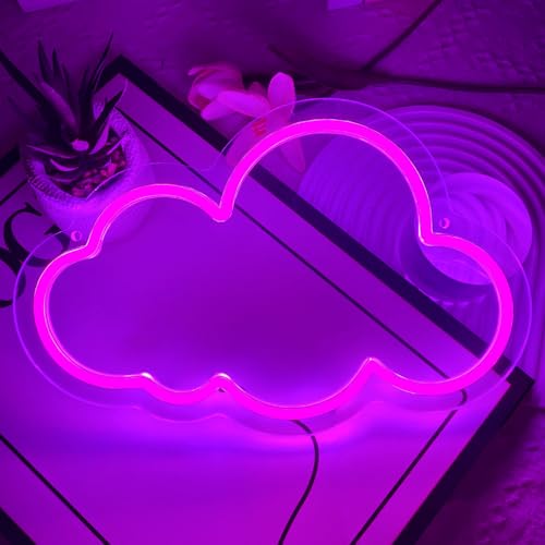 Image of Cloud Neon Sign Cute Purple Clouds LED Light Sign for Wall,13 * 7.9in Dimmable USB Floating Clouds Light Up Sign for Living Room Kid Bedroom Nursery Birthday Christmas Wedding Party decor