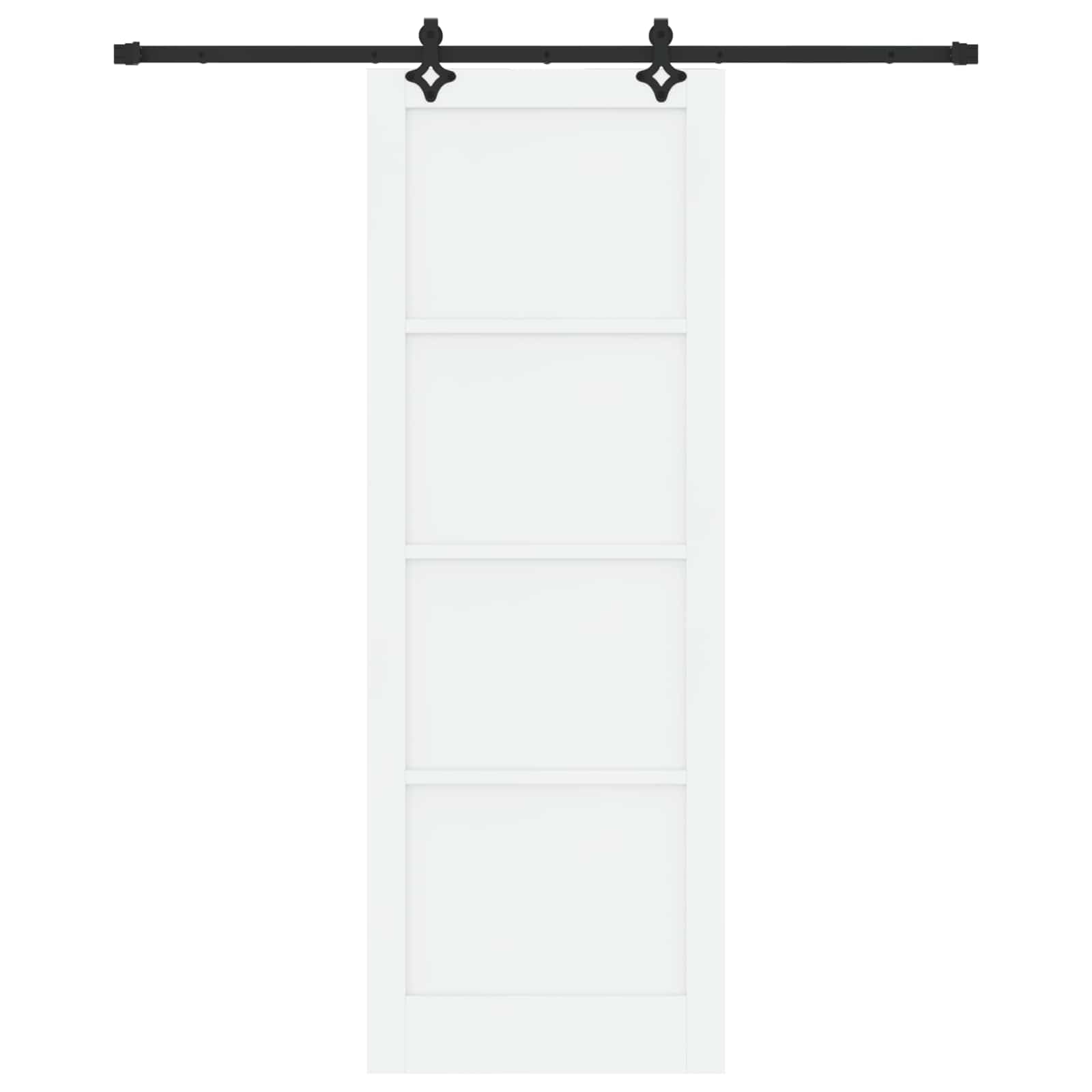 Puerta corredera de madera maciza de pino, 83 x 232 cm, color blanco y