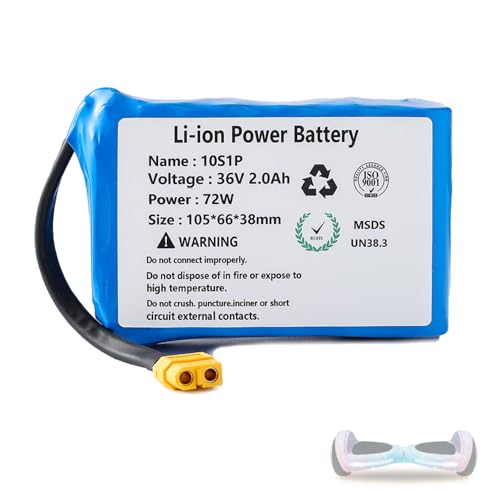 LopLox 36V 2.0Ah Hoverboard Battery with XT60 Plug, Replacement for