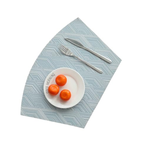 Napperon anti tache lavable lot 6 sets de table PVC éventail - 2