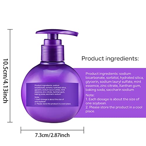 Freeorr 2Pcs Intensive Stain Removal Gel Toothpaste, Purple Toothpaste For Teeth, Fresh Breath Oral Care, More Hygienic And Durable Pump Design Toothpaste #TOP2