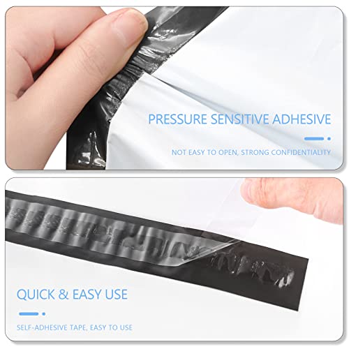Image of White Poly Mailers 10x13in 100Pcs, Shipping Bag Envelope for Clothing, Self Strong Adhesive Mailing Envelopes for Business Suppliers, Flexible Secure Package, Waterproof, Tear Resistant Postal Bags