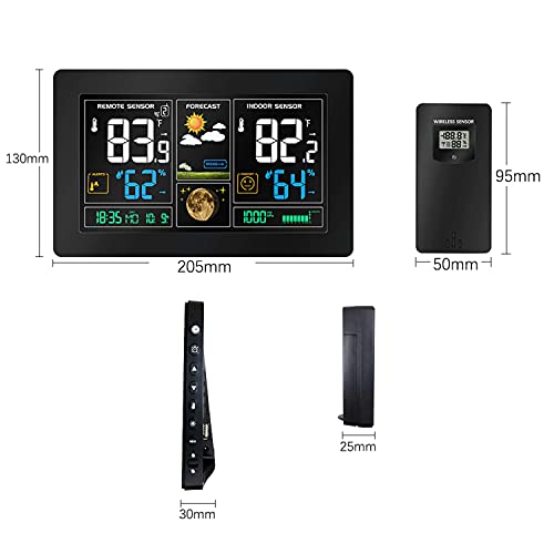 Foto von Funk Wetterstation | Farbdisplay | Alarm | Wettervohersage | Anzeige der Innen- und Außentemperatur| Hygrometer | Thermometer | Wetterstation | Wecker | Wetter Station | Weather Station