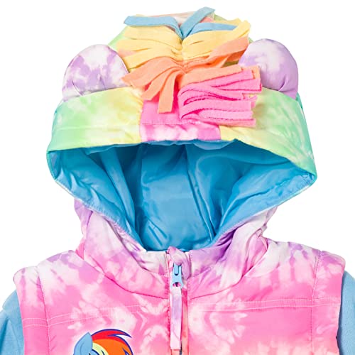 My Little Pony Twilight Sparkle Pinkie Pie Rainbow Dash Girls Zip Up Vest 2fer Jacket Toddler to Big Kid3