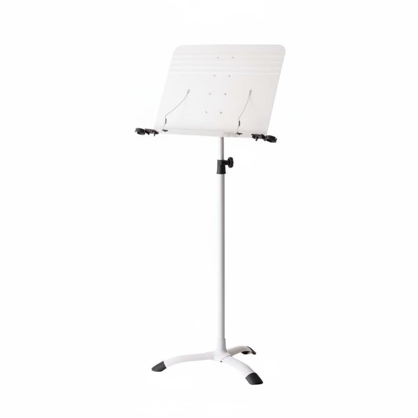 F Fityle Atril de Partituras Plegable Ajustable Soporte de Música Atril Portátil Base de Trípode Estable Materiales de Hierro y Goma Adecuado para Ensayo Clases Escenario Práctica en Casa, Blanco