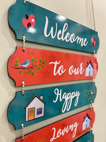 Image of Welcome to our Home Decorative Wall Art MDF Wooden Wall Hanger for Living room | Bedroom | Gifts | Wall Hangings for Decoration | Modern Decor Items | Artworks Canvas Painting
