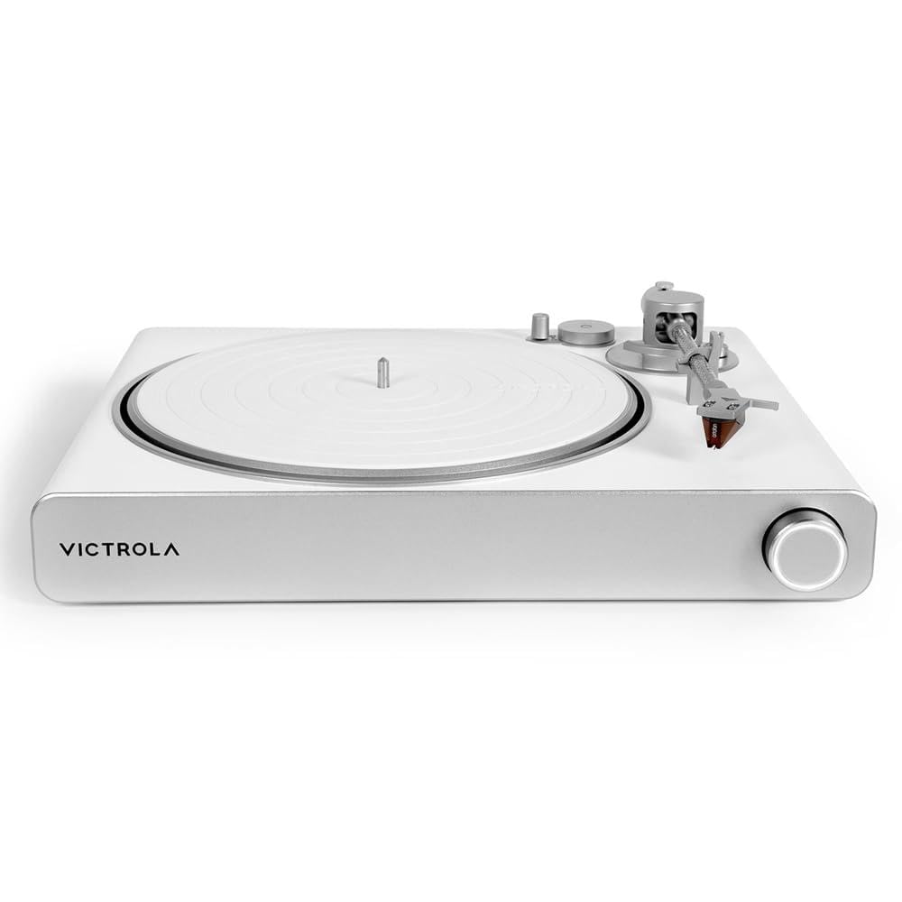 Victrola Stream Carbon – Platine Vinyle Wi-FI Bluetooth Compatible Sonos, Roon, UPnP, Sortie Bluetooth, 2 Vitesses, Cellule Ortofon 2M Red (Blanc)