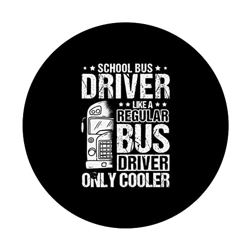 School Bus Driver Appreciation Funny Bus Driver Accessories PopSockets Swappable PopGrip, Black - Image 3