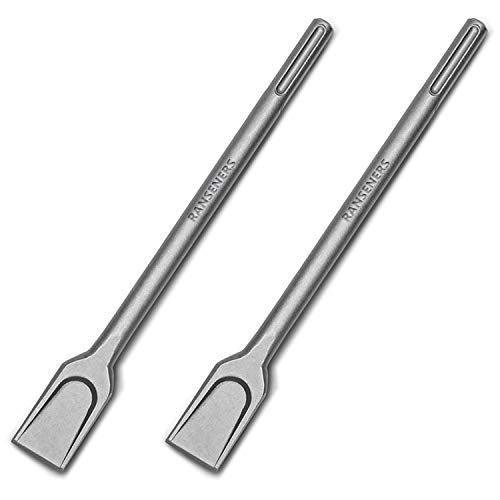 RANSENERS Burin SDS-Max, Burin à pelle, 2pieces, ciseau large 40 * 350mm, universel, en acier super trempé Cover