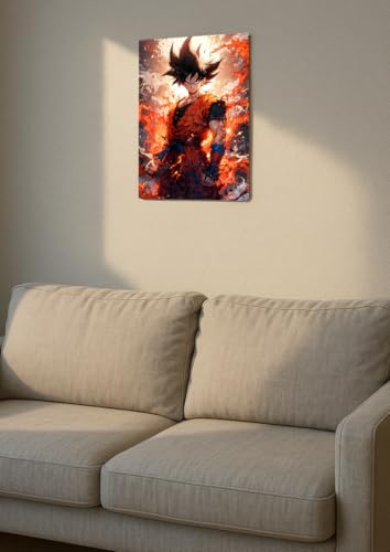 Image of NIJUKA Anime Printed A4 Size Metal sheet Poster For Home And Room Decoration | For Anime Art Fans Boys And Girls (Fan Art Goku)