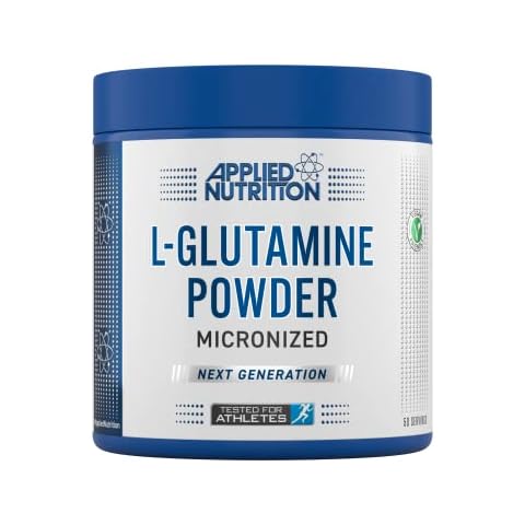 Applied Nutrition L Glutamine Powder - Amino Acid, Muscle Strength & Recovery, Boosts Immune System, Unflavoured (250g - 50 Servings) Cover