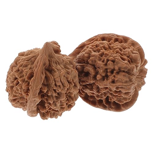 FRCOLOR 2pcs Walnut Fitness Hand Play Baoding Ball Handballs for Fitness Rehab Reflexology Ball Manual Roller