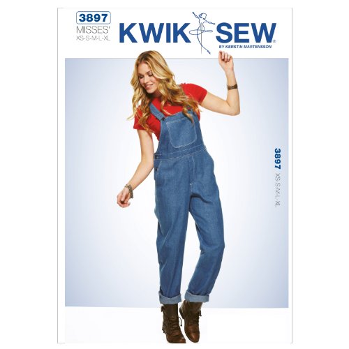 Kwik Sew K3897 Overalls Sewing Pattern, Size XS-S-M-L-XL