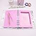 Pink A5 Binder Pockets 12pcs Zipper Cash Envelopes Pouch Loose Leaf Bags 6 Holes PVC Zip Organizer Folder for Planner Journal Budget Filing