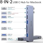 USB C Hub Multiport Adapter for MacBook Pro/Air M1 M2 M3 M4 M5 2026-2018, Melelink 8 in 2 Mac USB Adapter Dongle MacBook Accessories with HDMI 4K, Thunderbolt 3, USB C&A Data Ports, SD/TF Card Reader