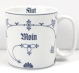 porzellan indisch blau antik Höhe 10,7 cm, Durchmesser 10 cm, Breite mit Henkel 13,5 cm