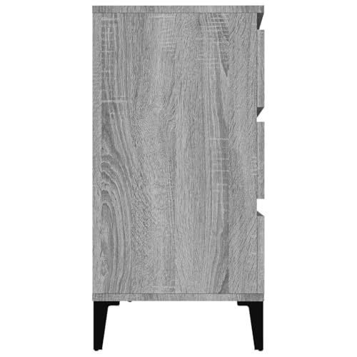 Aparador gris Sonoma con cajones y mueble auxiliar de madera de 60 cm 8