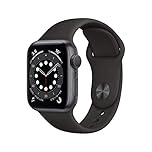 Apple Watch Series 6 (GPS, 40mm) Boîtier en Aluminium Gris Sidéral avec Bracelet Sport Noir (Reconditionné)
