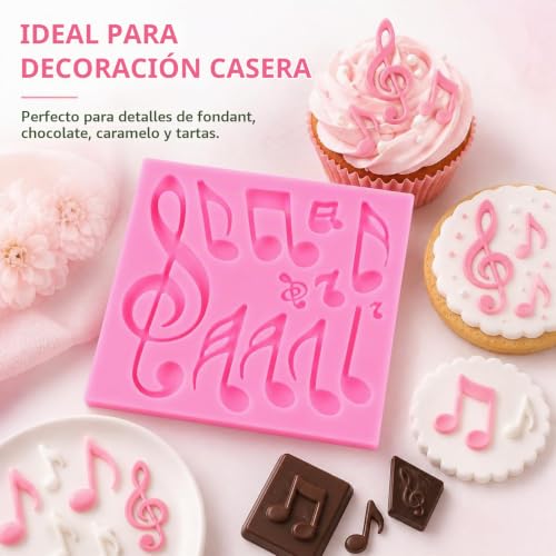 Miniatura 9 de Wpkd Blueiy Molde Para Fondant Con Notas Musicales,Tapete De Encaje Con Notas Musicales,Molde De Silicona Para Dulces Musicales,Tapete Para Fondant,Para Cumpleaños,Bodas,Hornear