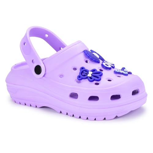 Greentech Casual Charms Jumbo Clogs for Women I Cushioned Footbed I Extra Soft Padded Foam I Slip on Sandals I Perfect for Rainy Season I Fashion I Waterproof I Comfortable Lavender Deal