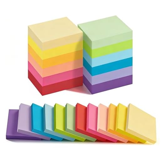 12 Stück Farbige Haftnotizen - 50 x 38mm Sticky Notes, Selbstklebende Haftnotizzettel Klebezettel bunt zettel farbig Notizblöcke für Büro Haus, 1200 Blatt insgesamt, 12 Farben