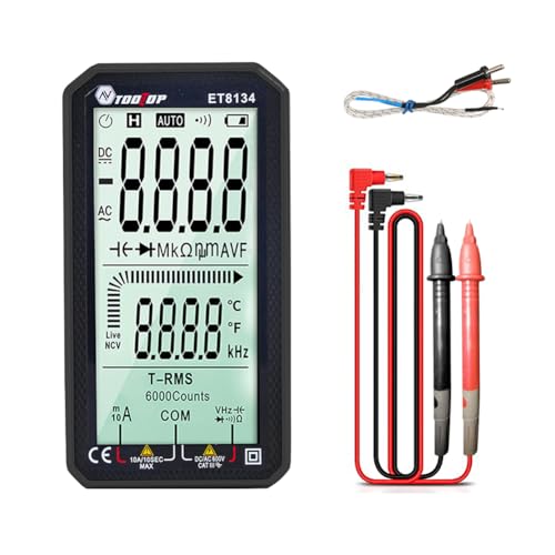 HUIOP Portable 4.7 Inch LCD Screen,ET8134 Portable 4.7 Inch LCD Screen Multimeter Direct Current Voltage Current AC Voltage Current Measurement Capacitance Resistance Measuring Multifunction Multimete