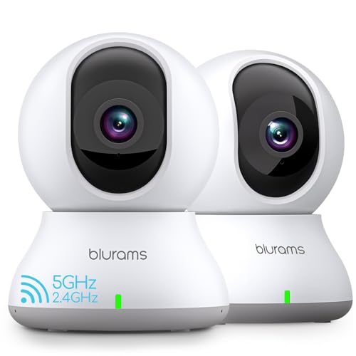 blurams Cameras for Home Security 5G&2.4GHz, 2K Security Camera Indoor 360° Pet Camera with Phone App, Motion Tracking, 2-Way Audio, IR Night Vision, Siren, Works with Alexa & Google Assistant