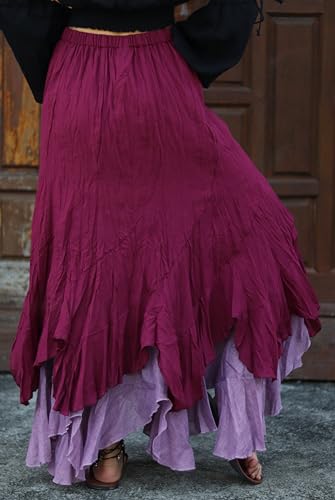 Full Pixie Two Layer Long Skirt Light Cotton Rough Bottom Hem3