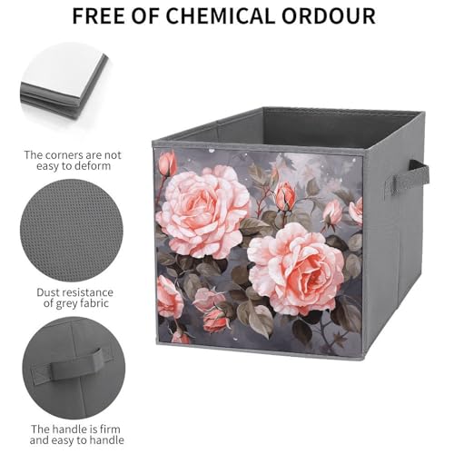 Boîtes de rangement pliables en tissu imprimé floral lot de 6