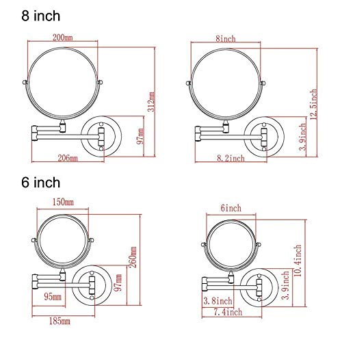 Miroir de maquillage mural grossissant 7X réglable et robuste pour rasage