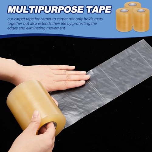 Image of Pangda 24 Pack Wrestling Mat Tape 3 or 4 Inch Heavy Duty 7 Mil PVC | Carpet Tape for Wrestling Grappling Exercise, Mats Seaming Cover Gym Floor Carpet Seam, Secure Gym Floor Mat Seams