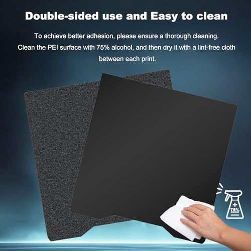 Image of 265x280mm Black Build Plate for Creality Hi Combo, Double Sided Textured PEI+Smooth PEI Flexible Spring Steel Platform Heated Printing Bed for Creality Hi Combo 3D Printer