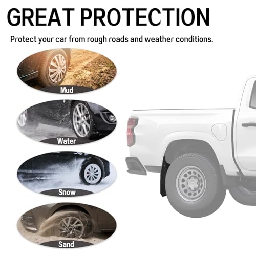 Image of PSLER Mud Flaps Splash Guards for Chevy Colorado 2023 2024 2025 Accessories Front & Rear All Weather Fender Mudguards Sediment Protection Without Fender Flare (4pcs)