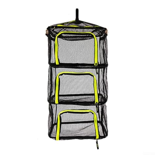Besttoolifes Red de secado plegable portátil de 3 capas, malla de alta densidad con bucles de alambre de acero, estante verde que ahorra espacio para frutas, verduras, hierbas, camping, senderismo