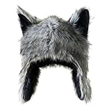 AeSiliFlex Cute Plush Animal Hat, Faux Fur Wolf Ear Hat, Cold Weather Warm Hat for Women,Mans, Teens, Cosplay, Roleplaying Games, and Outdoor Winter Activities