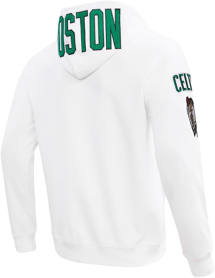 Pro Standard Mens NBA Boston Celtics Classic Chenille Full Zip Hoodie White 2Xl - Image 2
