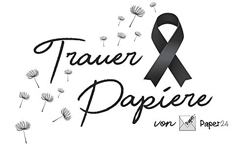 Paper24 Trauerbriefumschläge Din C6 gefüttert schwarzer 2 mm Streifen 25 Stück Format: 114x162 mm Trauerumschläge mit schwarzem Futter, Kondolenzhülle für A6 Karten
