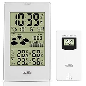 Youshiko YC9331 (Official UK 2023 Version) Wireless Weather Station, Radio Controlled Clock Indoor Outdoor Temperature…