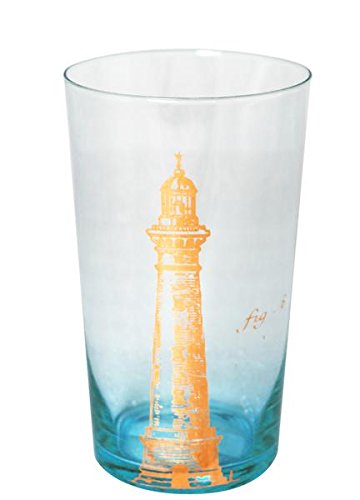 Kiss That Frog Oceanic Nautical Theme Highball Glass Lighthouse